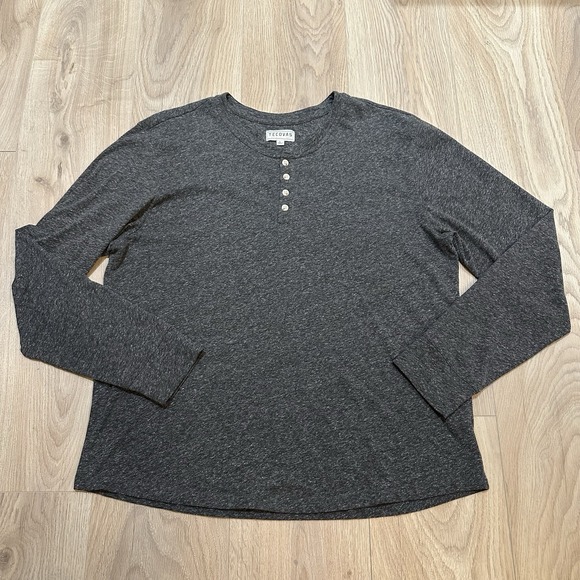 Tecovas Other - Tecovas Henley Shirt Mens Large Charcoal Gray Heather Long Sleeve Western Cowboy
